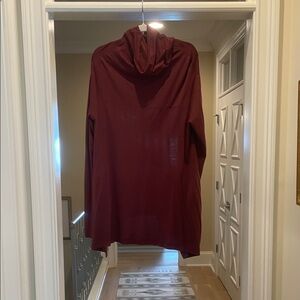 Burgundy funnel Long Sleeve Top